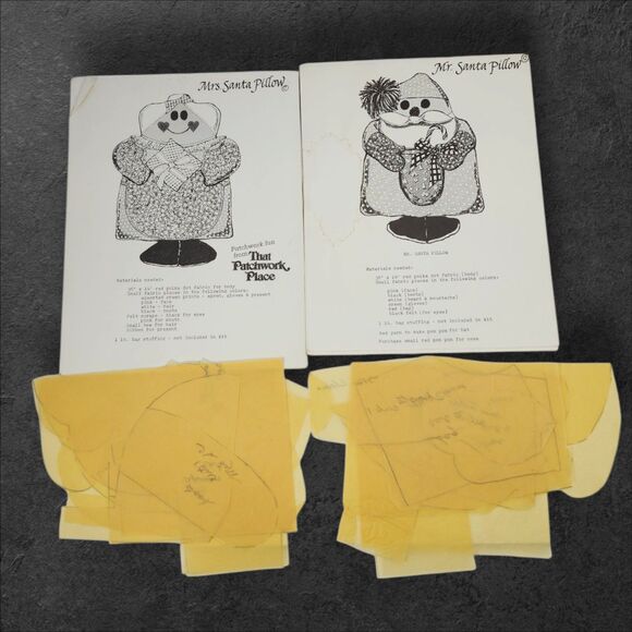 Vintage Mr. & Mrs. Santa Pillow Patterns That Patchwork Place Uncut Bonus Tissue - Picture 2 of 3